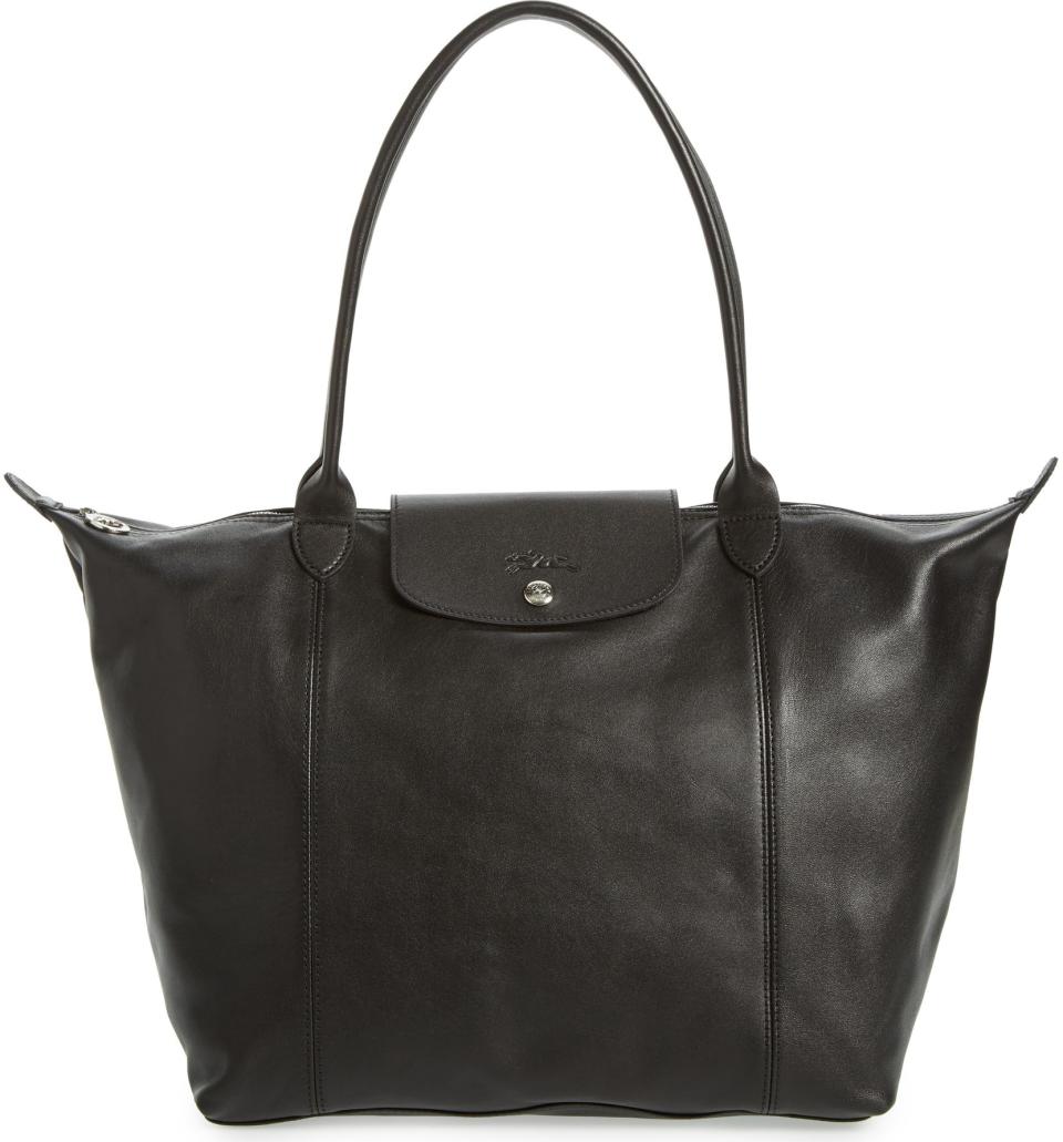 Longchamp Pliage Cuir Leather Tote, $530 $354.90; at Nordstrom
