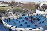 <p>On Wednesday morning, the west front of the Capitol is all set up for the ceremony.</p>