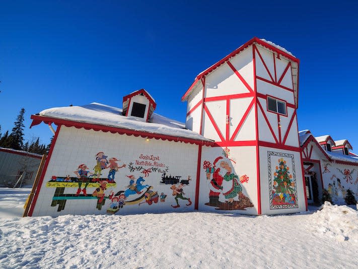 A festive building in North Pole, Alaska.
