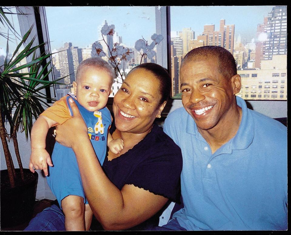 The real Dana and Charles with their young son, Jordan.