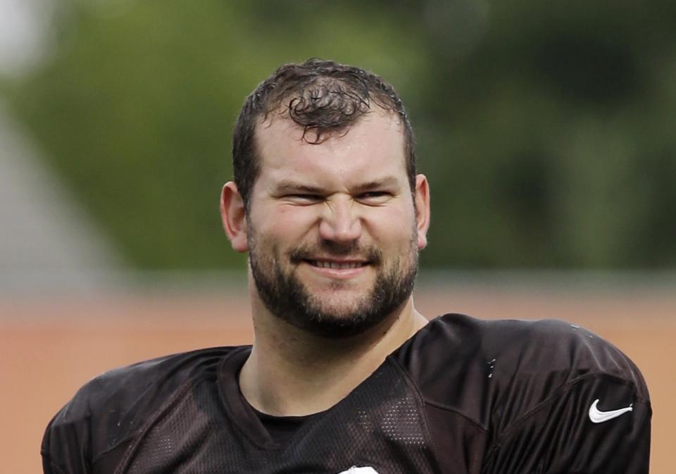 Joe Thomas is only 32, but one Cleveland Browns rookie assumed he was a coach. (AP)