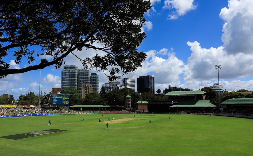 North Sydney Oval, pictured here during a cricket game.