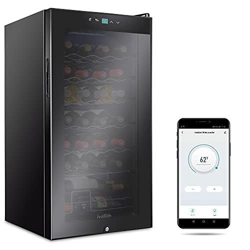 7) Ivation 28-Bottle Compressor Wine Cooler Refrigerator With Wi-Fi Smart App Control Cooling System