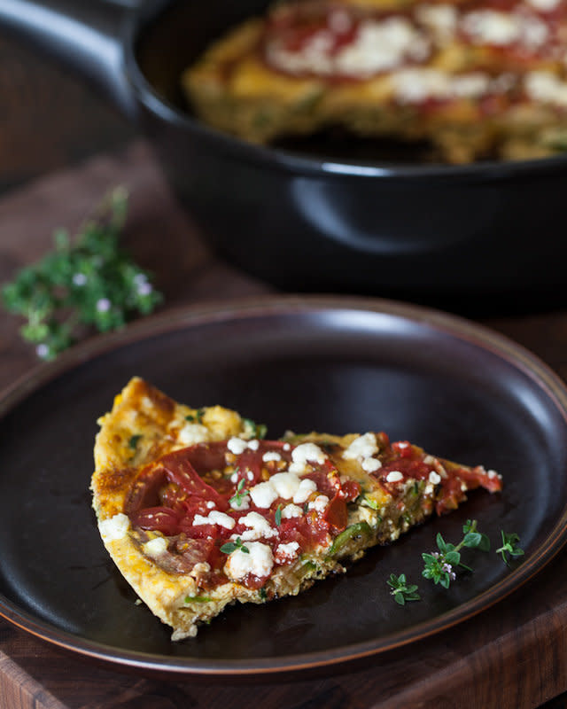 <strong>Get the <a href="http://www.steamykitchen.com/21513-zucchini-frittata-recipe.html" target="_blank" rel="noopener noreferrer">zucchini frittata recipe</a> by Steamy Kitchen.</strong>