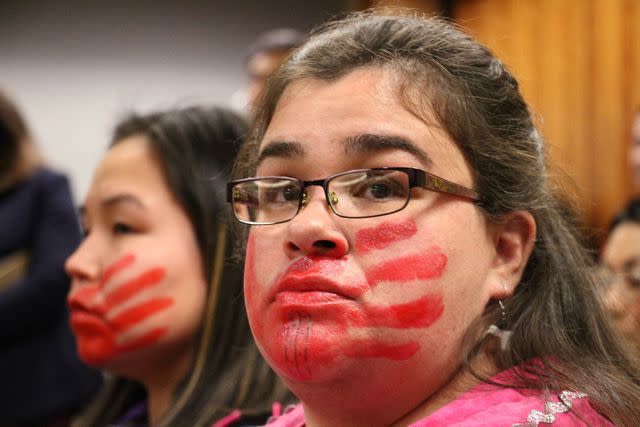 <p>AP Photo/Mark Thiessen</p> activist Natasha Gamache