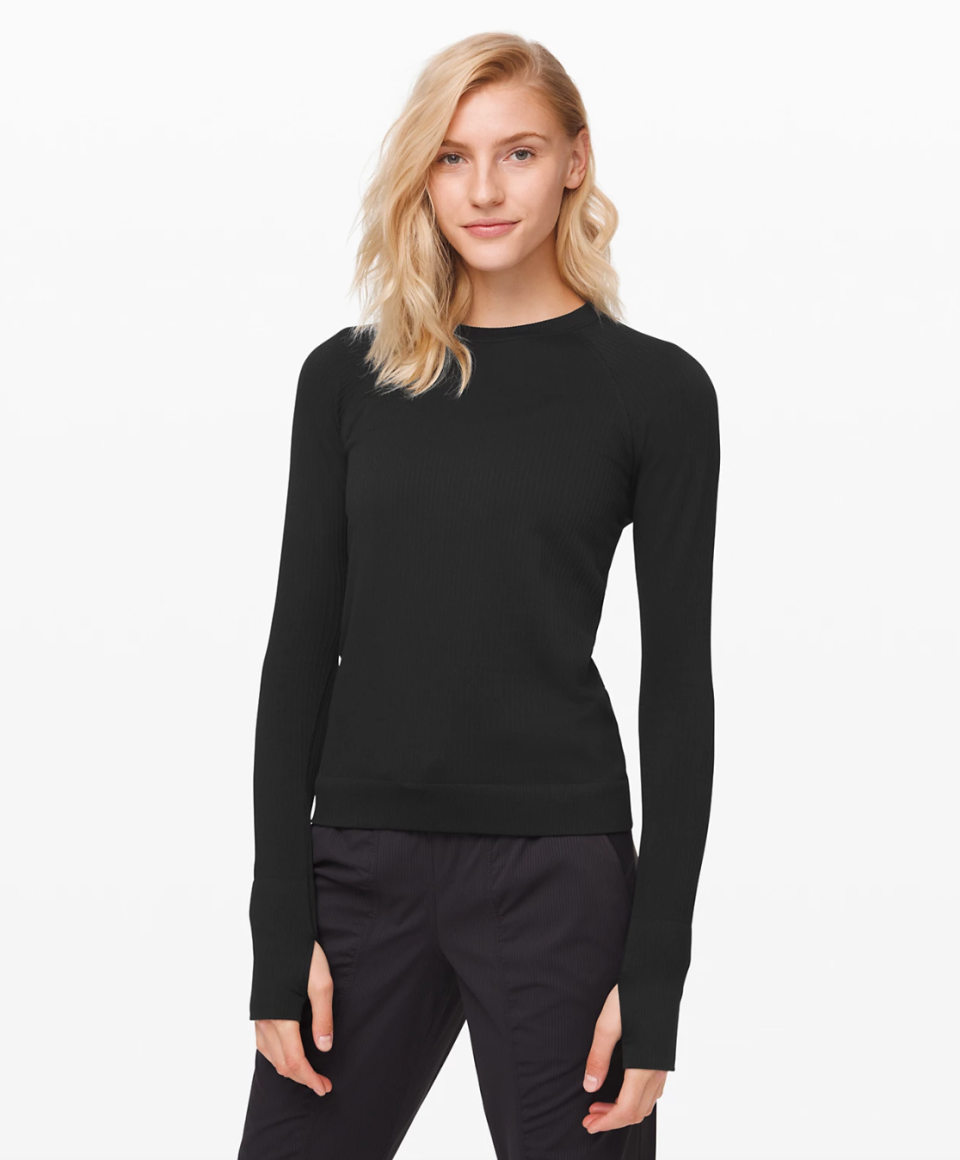 Rest Less Pullover in black.