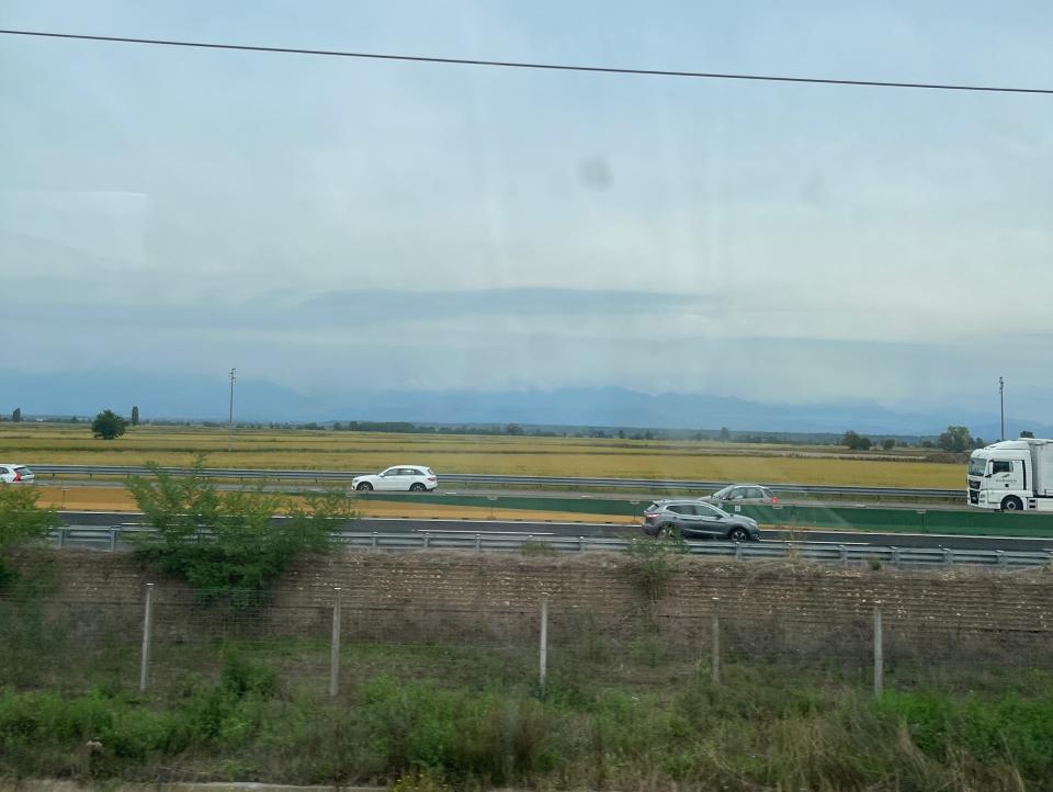 View out window on Frecciarossa.