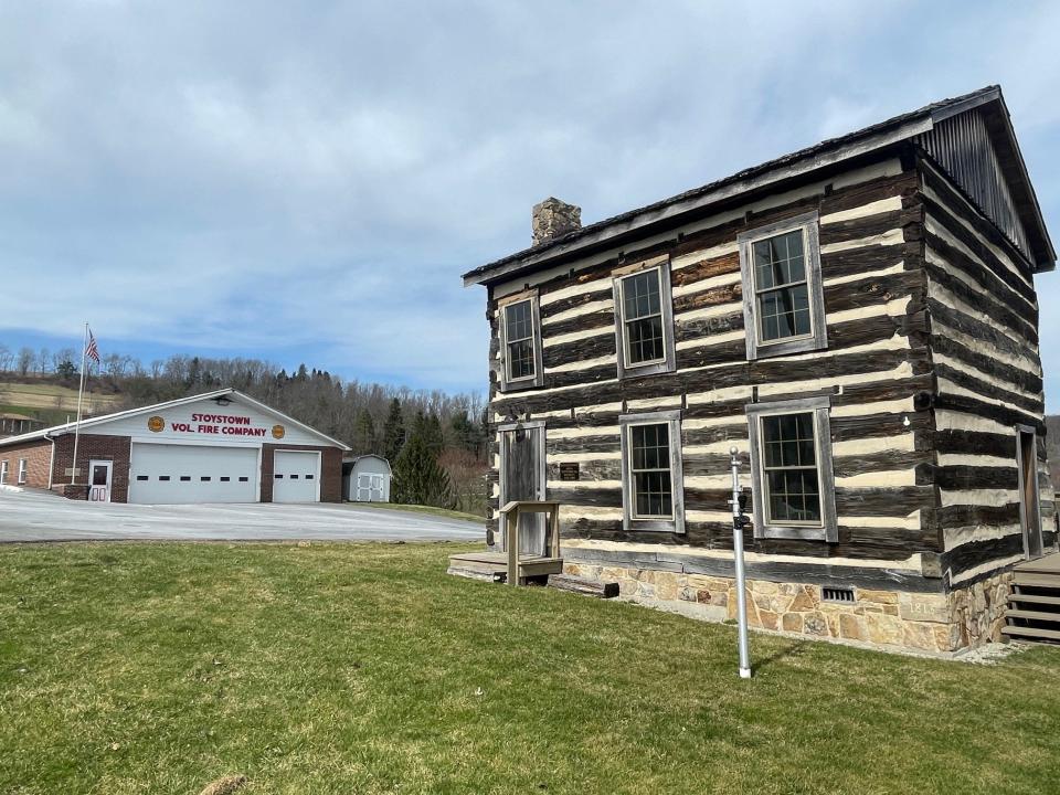 The first of Stoystown's 250th anniversary celebration events takes place on March 21 at the Stoyestown Historical Society's Log House, right, at 129 W. Forbes St.