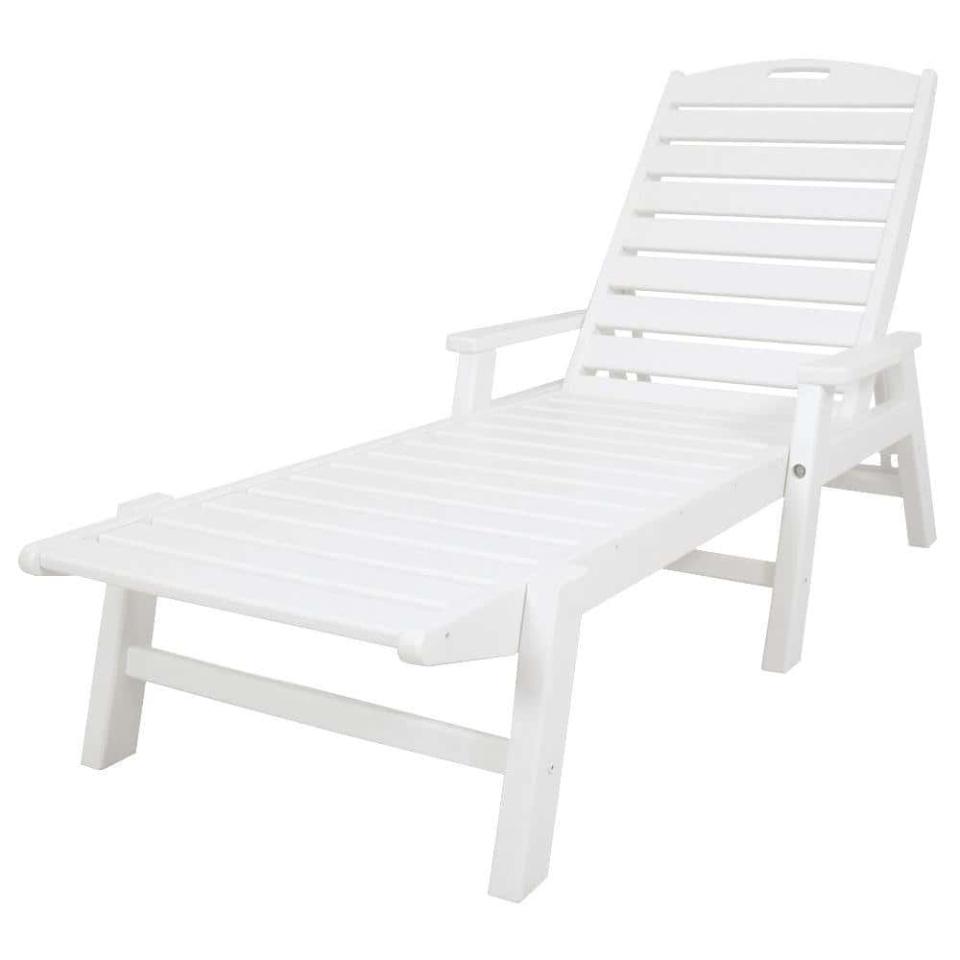 <p><a href="https://go.redirectingat.com?id=74968X1596630&url=https%3A%2F%2Fwww.homedepot.com%2Fp%2FPOLYWOOD-Nautical-White-Stackable-Plastic-Outdoor-Patio-Chaise-Lounge-NCC2280WH%2F203751821&sref=https%3A%2F%2Fwww.thepioneerwoman.com%2Fhome-lifestyle%2Fg43879997%2Fpool-lounge-chairs%2F" rel="nofollow noopener" target="_blank" data-ylk="slk:Shop Now;elm:context_link;itc:0;sec:content-canvas" class="link ">Shop Now</a></p><p>Nautical White Stackable Plastic Outdoor Patio Chaise Lounge</p><p>$379.00</p><p>homedepot.com</p><span class="copyright">Home Depot</span>