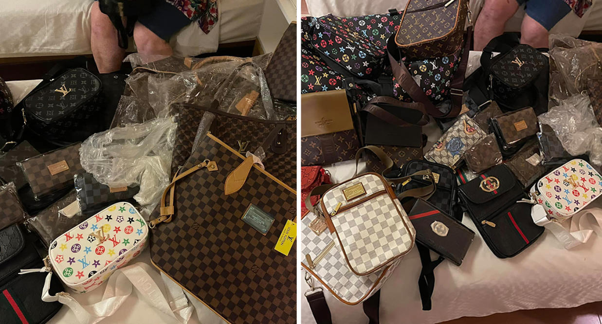 Cracking down on counterfeit: Over 100 sacks of fake Louis Vuitton