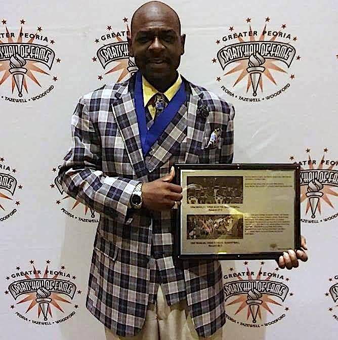 Former Manual athlete Courtland Tubbs when he was inducted into the Greater Peoria Sports Hall of Fame. He died in May 2024 at age 48.