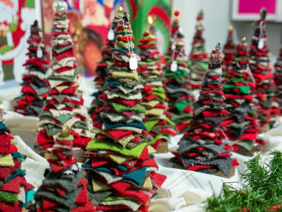 Find handmade seasonal items at local holiday bazaars and craft shows.