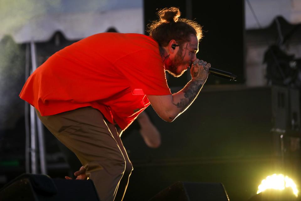 Post Malone performs on the final day of Bunbury Music Festival on Sunday, June 3, 2018, at Sawyer Point.