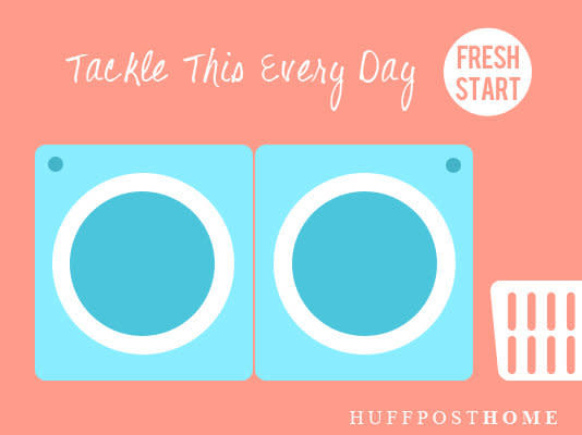 Tasks like laundry are so tedious, we tend to put them off until we can do a lot at once, like on the weekends. As a result, we end up stressing through our Saturdays, battling a seemingly bottomless pile. But surprisingly, Bonnie Donahue from House Of Grace tells us <a href="http://www.huffingtonpost.com/2013/01/17/laundry-stress-daily-routine_n_2498787.html">that it's easier to do a little daily instead.</a> "A load a day keeps the piles away," says Donahue. (Sounds like we have a new mantra!) 