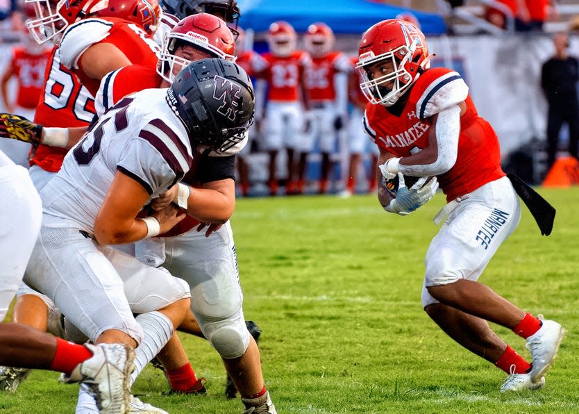 Cory Sanders is a shifty back who can get the tough yards for the Manatee High football team.