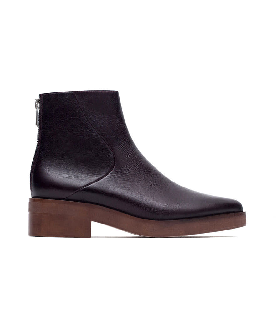 Zara Pointed Leather Booties