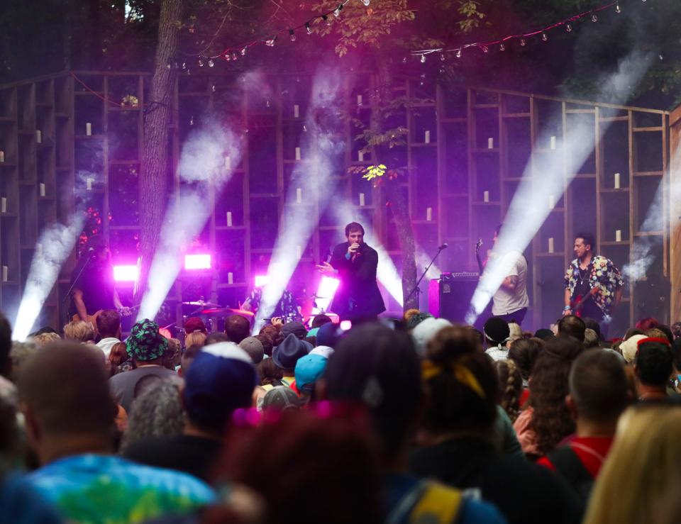 The Unlikely Candidates performs at The Treehouse stage as the Firefly music festival opens in Dover, Thursday, Sept. 22, 2022.