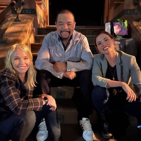 <p>Kelli Giddish/Instagram</p> Kelli Giddish, Ice-T and Molly Burnett