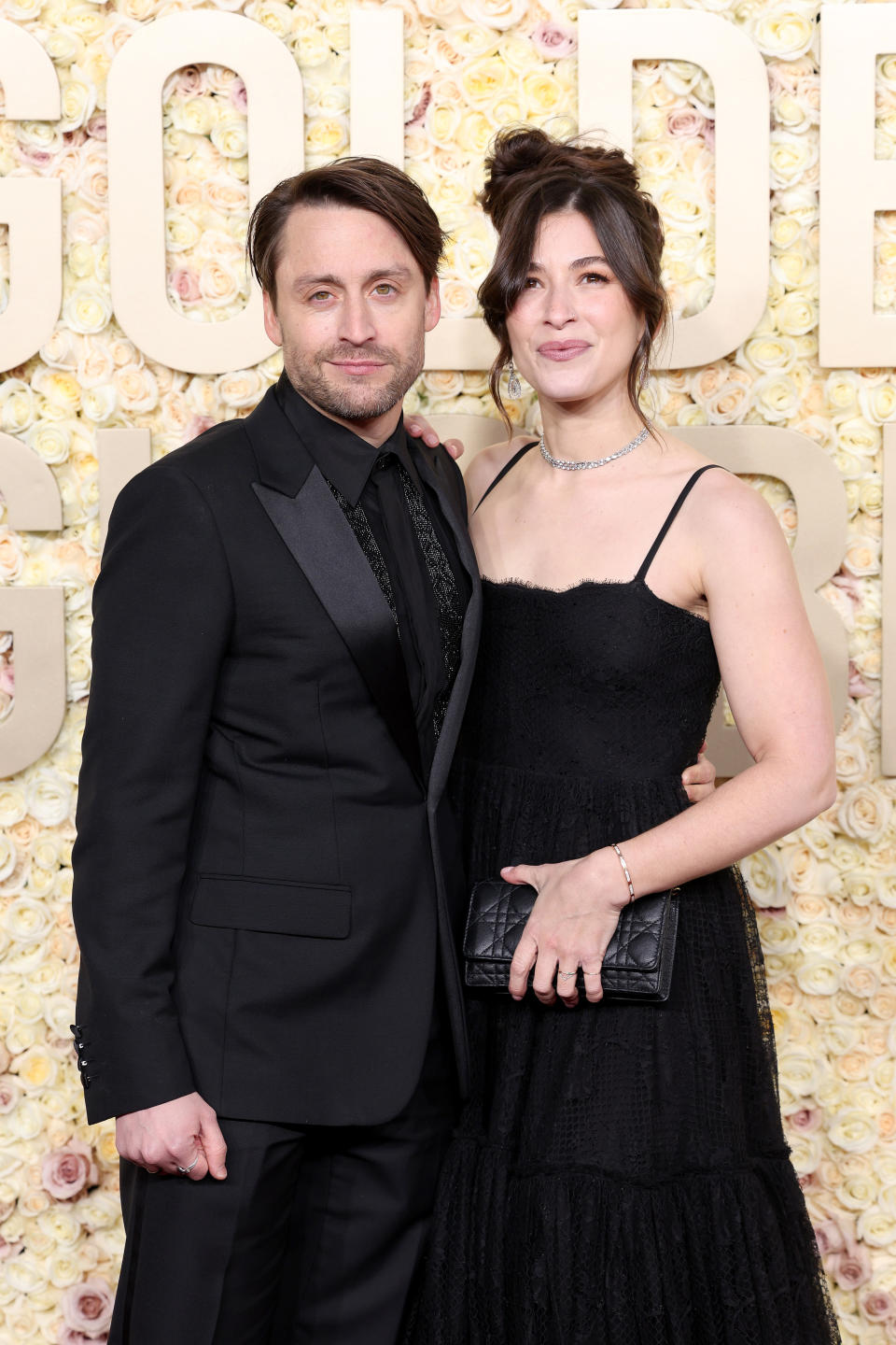 Kieran Culkin and Jazz Charton attend the 81st Annual Golden Globe Awards