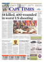 <p>“Cape Times,” published in Cape Town, South Africa. (newseum.org) </p>