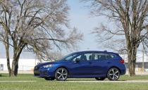 <p><a rel="nofollow noopener" href="https://www.caranddriver.com/subaru/impreza" target="_blank" data-ylk="slk:Subaru's Impreza sedan and hatchback;elm:context_link;itc:0;sec:content-canvas" class="link ">Subaru's Impreza sedan and hatchback</a> are competent small cars, but with a 152-hp four-cylinder engine and either a five-speed manual or a continuously variable automatic, neither does much to excite enthusiast drivers. Standard all-wheel drive sets them apart in the compact segment, as does their available EyeSight camera-based active-safety features that include adaptive cruise control and automated emergency braking.</p>