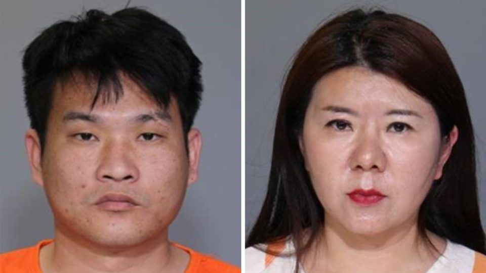 <div>Xiongling Chen (L) and Xiaohong Zhang (R) (Photos: Collin County Jail)</div>