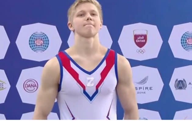 Le gymnaste russe Ivan Kuliak à la coupe du monde de gymnastique artistique en mars 2022. (Photo: CAPTURE D’ÉCRAN GYMNOVOSTI)