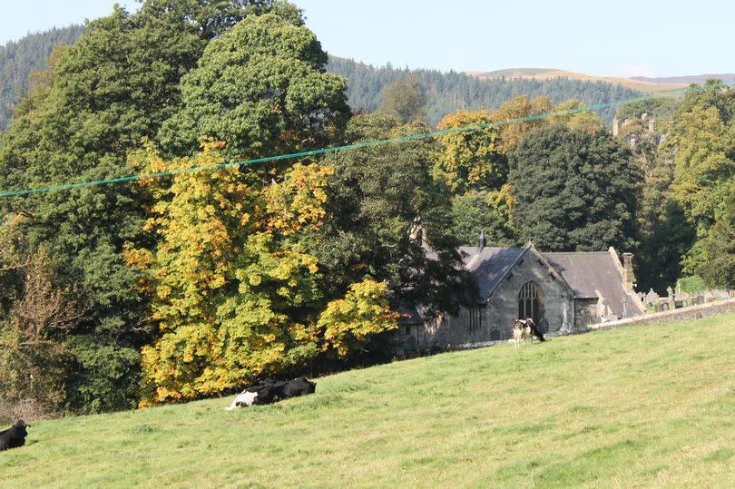 There are a few parking spaces by the churchyard. More are by Horseshoe Falls, giving a short and pleasant walk along the river