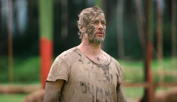 Here's mud in your eye: Josh Duhamel navigates his own obstacle course, just to show how it's done, on Buddy Games. (ABC)