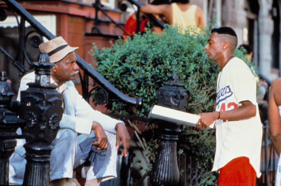 Ossie Davis talking to Spike Lee.