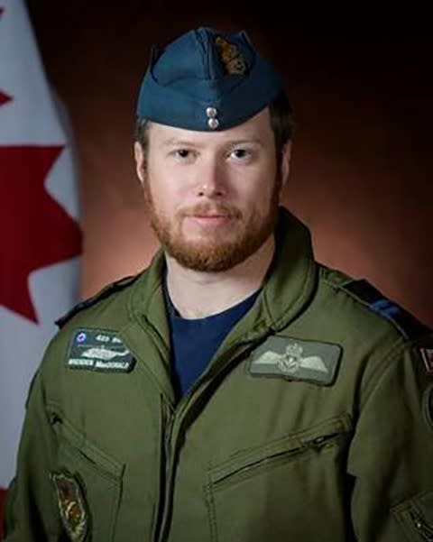 Capt. Brenden Ian MacDonald, a pilot originally from New Glasgow, Nova Scotia, is shown in a Department of National Defence handout photo. (THE CANADIAN PRESS/HO-Department of National Defence)