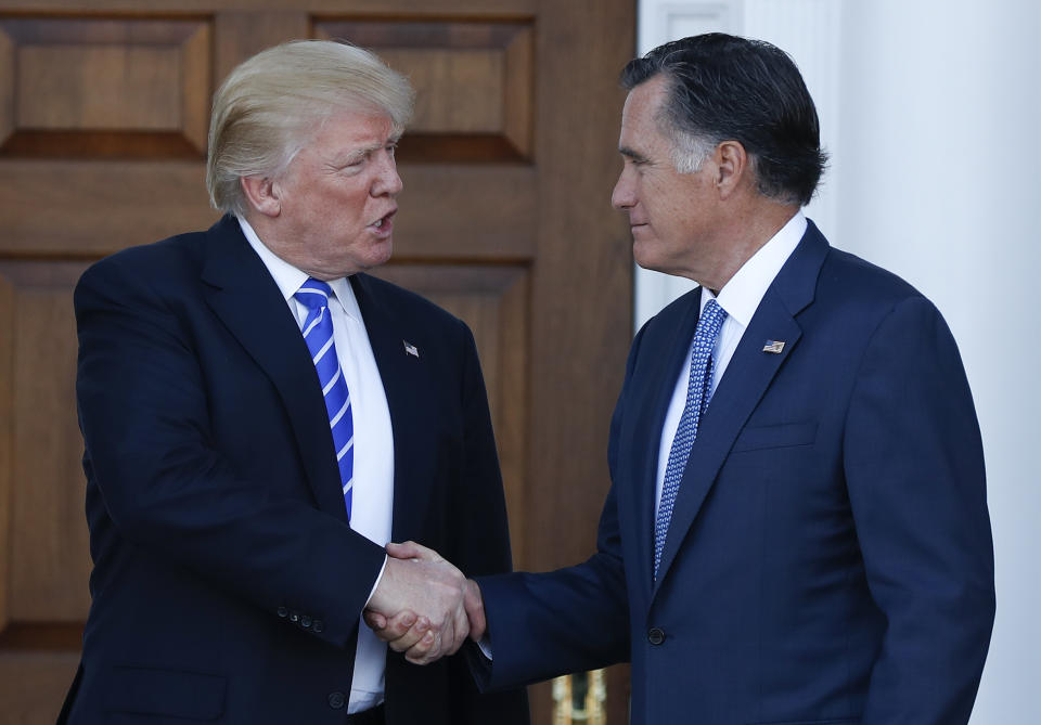 Donald Trump and Mitt Romney