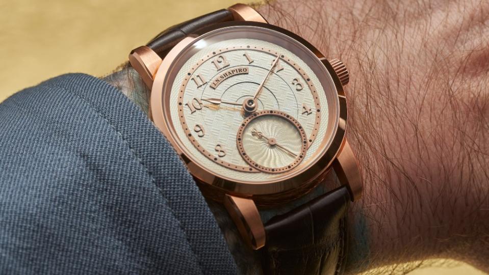 J.N. Shapiro Resurgence in 18-karat rose gold with frosted silver dial