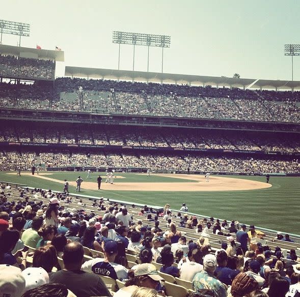 The Dodgers team is <a href="http://losangeles.dodgers.mlb.com/la/history/timeline.jsp" target="_blank">originally rooted in Brooklyn</a>, where they were nicknamed the "Bridegrooms" and entered the National League in 1890, winning the championship with a 86-43 record. The team was soon dubbed "Trolley Dodgers" due to the ridiculous number of trolley cars that the players weaved around on their way through the borough of Brooklyn. They <a href="http://losangeles.dodgers.mlb.com/la/history/timeline.jsp" target="_blank">made their move to LA </a>in 1958.