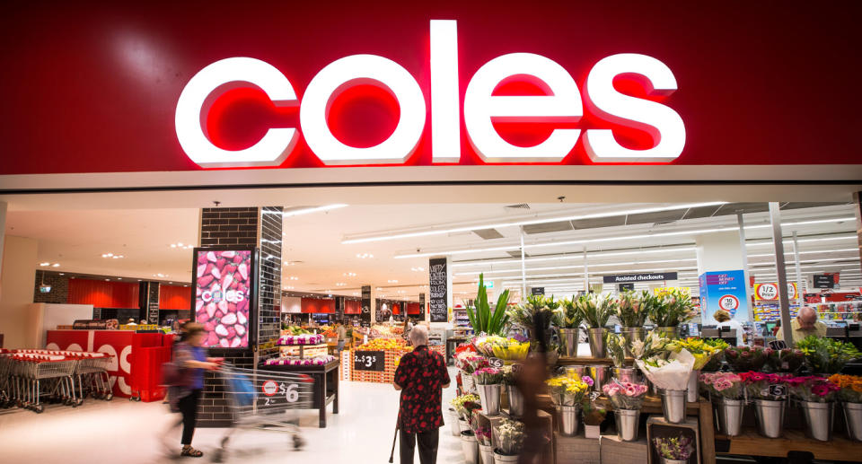 Front of Coles store as scammers target the retailer. 