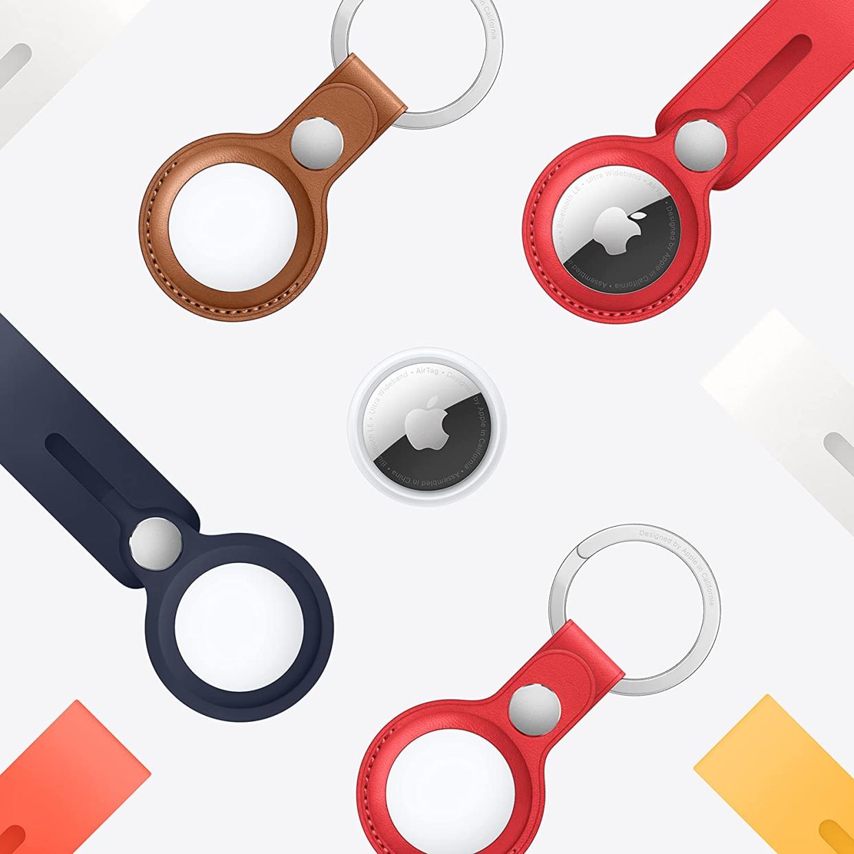 Apple AirTags with keychains.