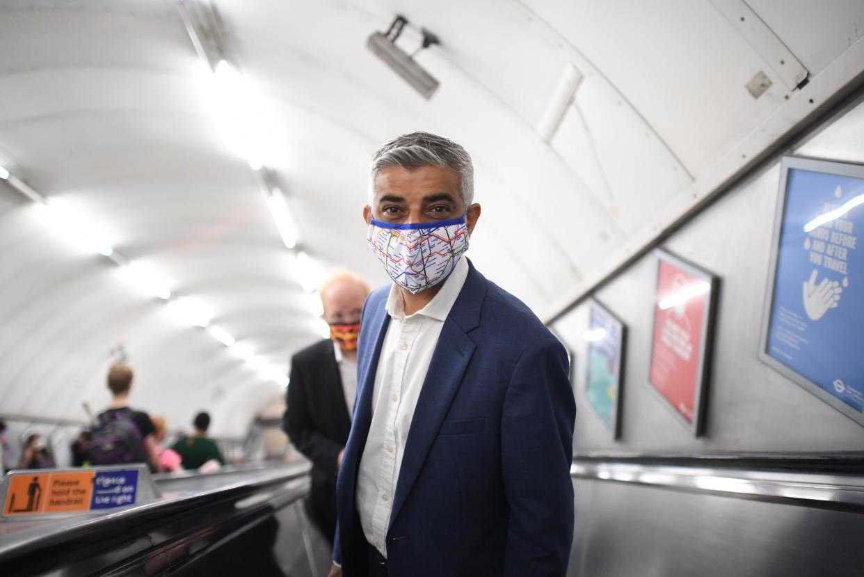 Mayor Sadiq Khan encouraging everyone to wear face masks (PA Wire)