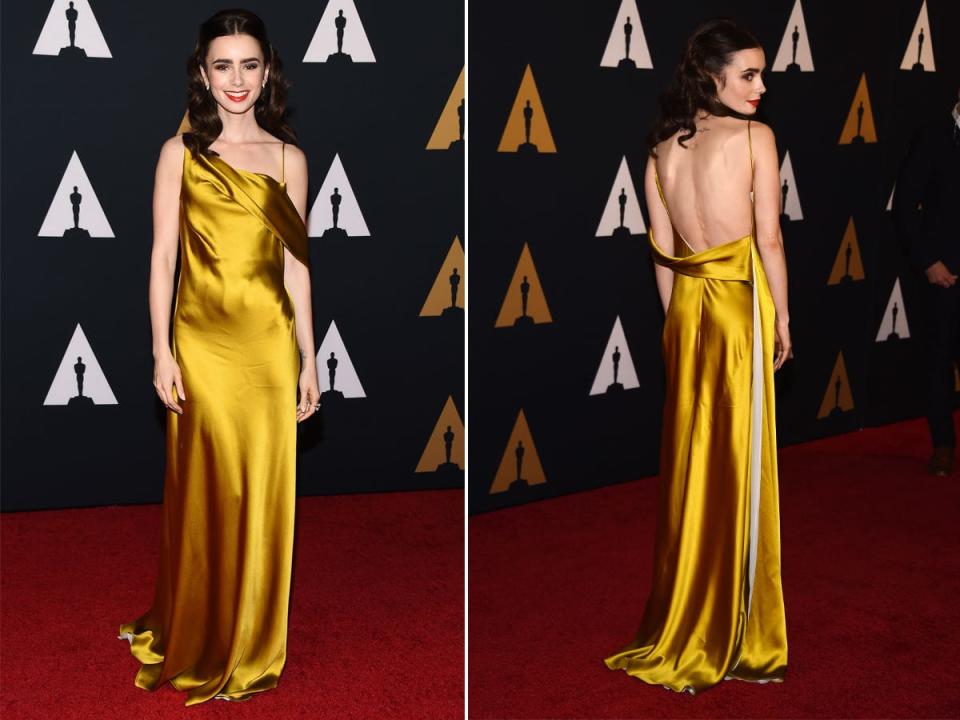 Lily Collins attends the Academy of Motion Picture Arts and Sciences' 8th Annual Governors Awards on November 12, 2016.