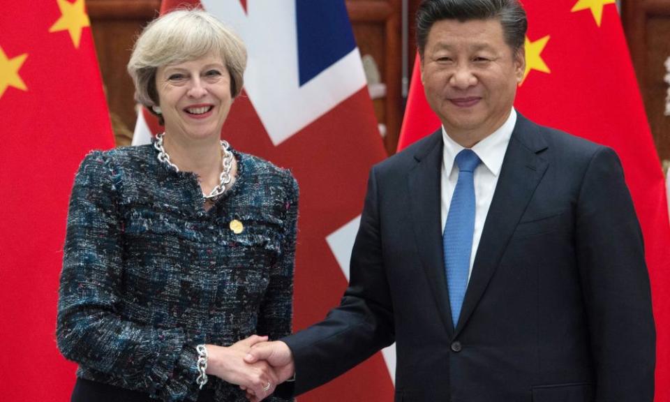 Theresa May holds a meeting with Chinese president Xi Jinping