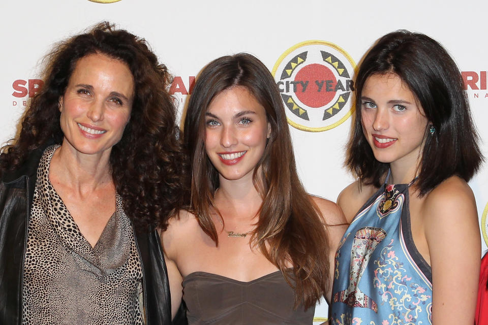 CULVER CITY, CA - APRIL 20: (L-R) Andie MacDowell, Rainey Qualley and Margaret Qualley attend the City Year Los Angeles' Spring Break: Destination Education at Sony Pictures Studios on April 20, 2013 in Culver City, California.  (Photo by Jonathan Leibson/Getty Images for City Year Los Angeles)