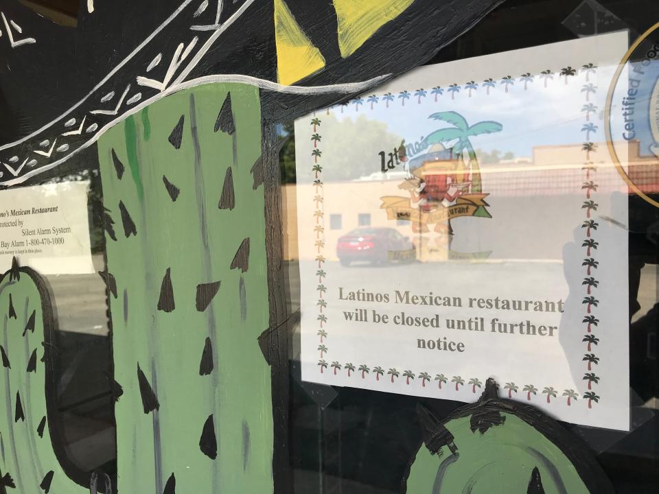 This sign was posted on the front door of Latino's Mexican Restaurant on Monday, June 24, 2019.