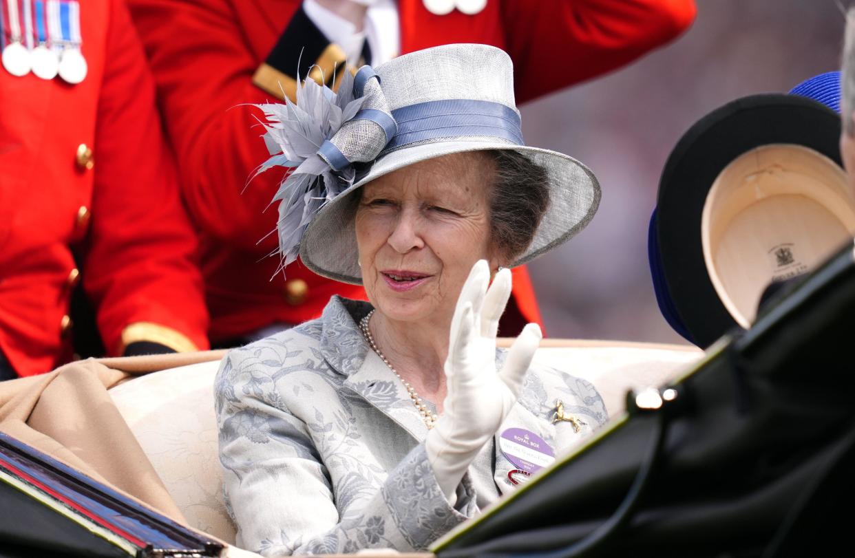 File photo dated 20/06/24 of Princess Anne arriving by carriage on day three of Royal Ascot at Ascot Racecourse, Berkshire. The Princess Royal 