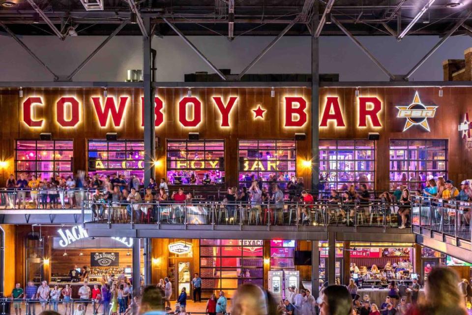 The PBR Cowboy Bar in Arlington, Texas, has second story seating.