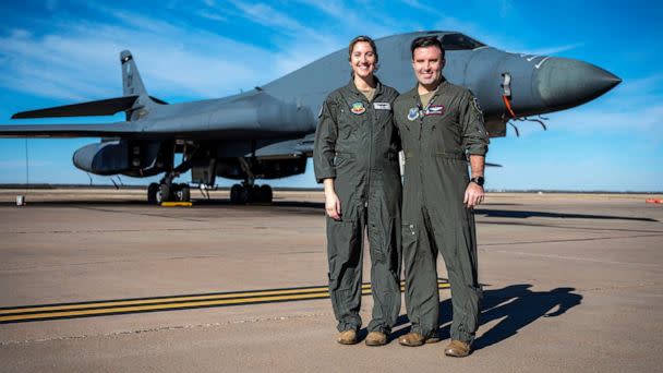 PHOTO: Majors Lauren Olme and Mark Olme are both pilots in the Air Force. (Senior Airman Leon Redfern/USAF)