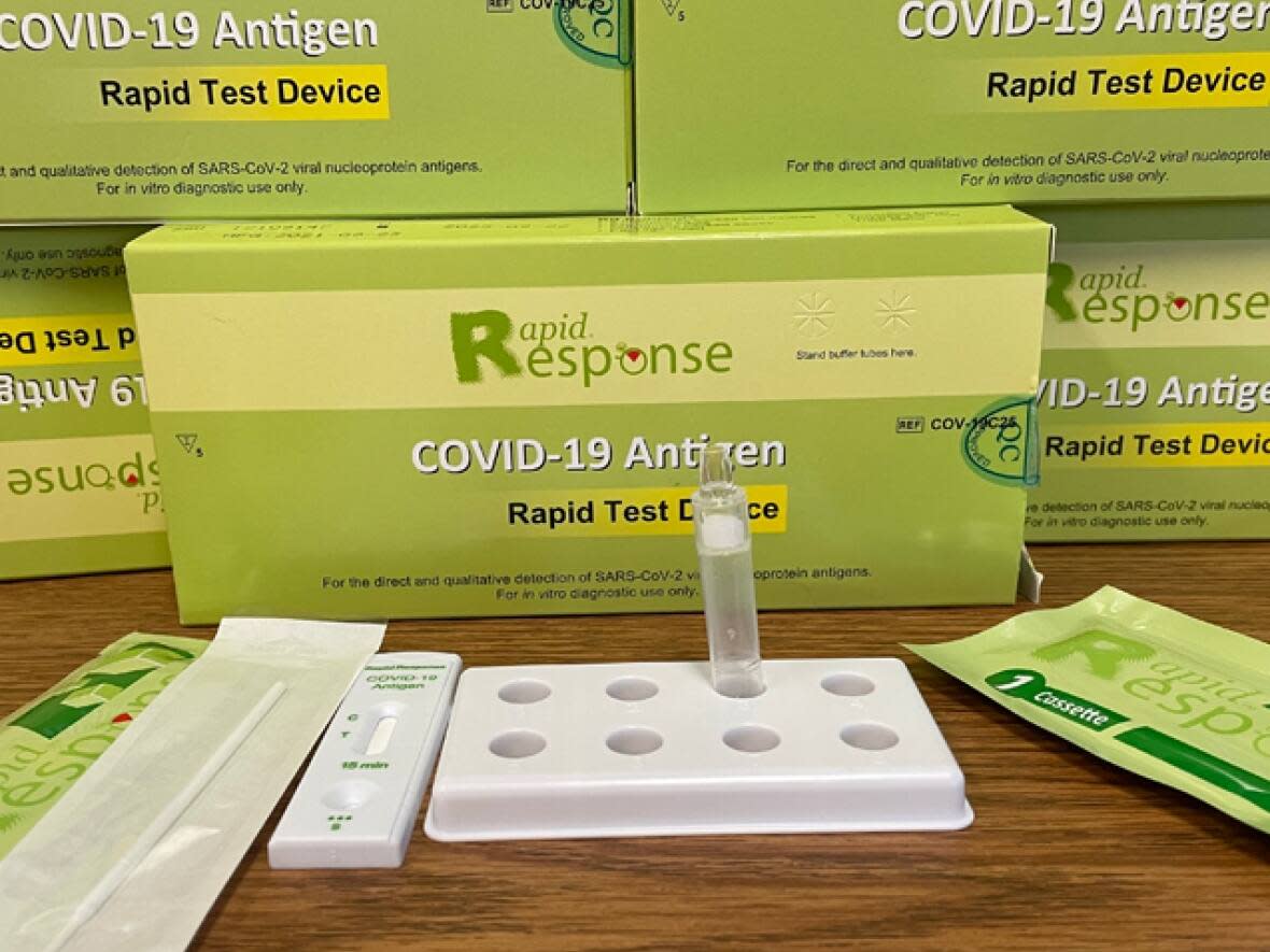 Free rapid test kits will be available Saturday in the circuit breaker areas of Moncton, Perth-Andover and Grand Falls and to the public at large Monday. (Submitted by the Department of Health - image credit)