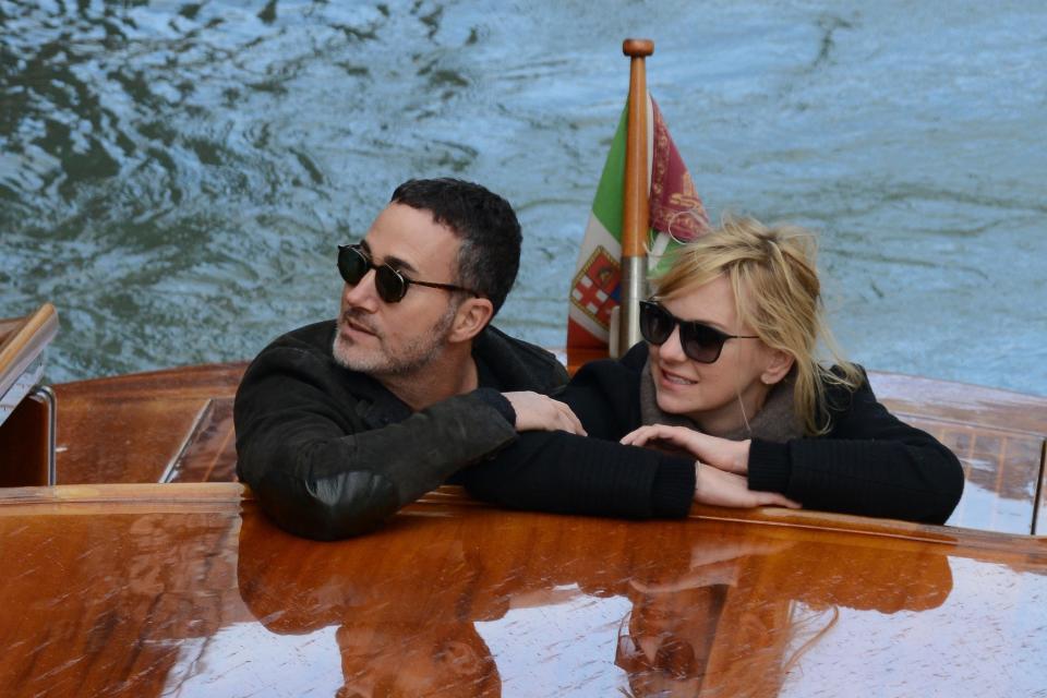 Michael Barrett and Anna Faris on a boat