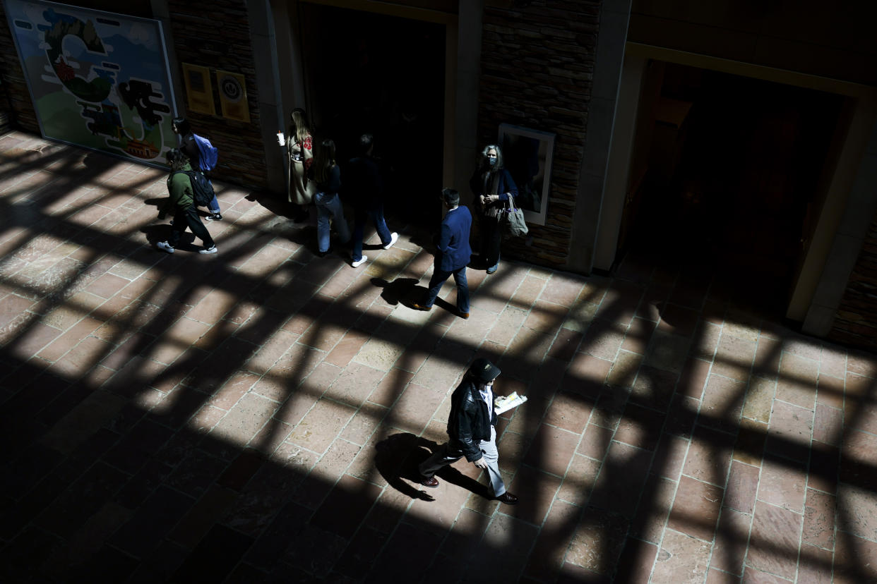 People walk through the University Memorial Center at University of Colorado (Michael Ciaglo for NBC News)