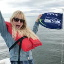 <p>Faris grew up in the Seattle area, which made her a devoted fan of the Seahawks football team. Makes sense, then, that she was delighted to <a rel="nofollow noopener" href="https://www.instagram.com/p/BVlJ7NPD90_/?taken-by=annafaris" target="_blank" data-ylk="slk:show off her support;elm:context_link;itc:0;sec:content-canvas" class="link ">show off her support</a> for the team while filming the reboot of <i>Overboard</i>. (Photo: Anna Faris via Instagram) </p>