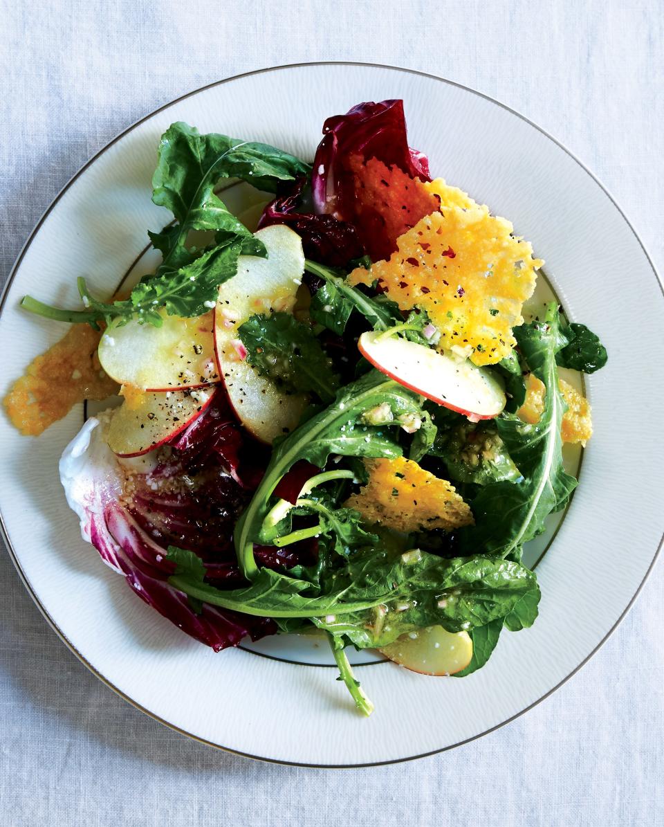 Radicchio and Apple Salad with Parmesan Crisps