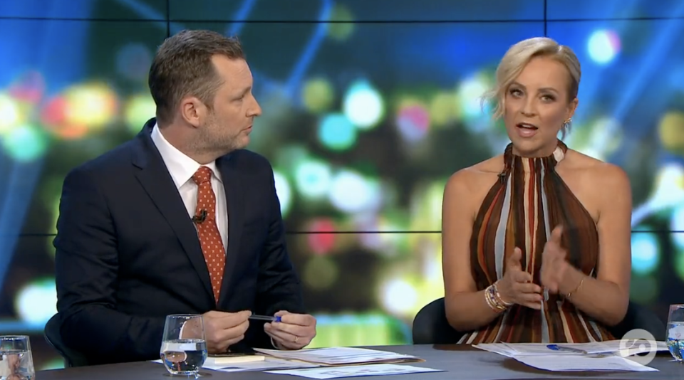 Carrie Bickmore and Peter van Onselen on The Project. 